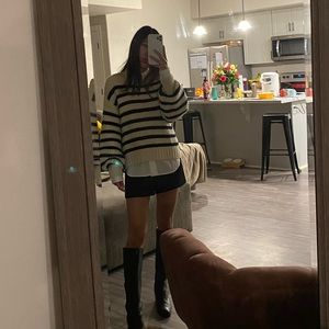 Classic Thick Black & White Striped Sweater